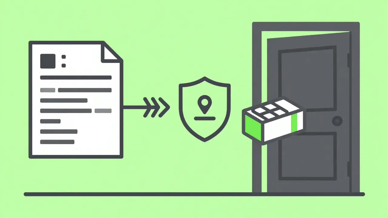 Secure digital process of ordering prescription medication online through a pharmacy