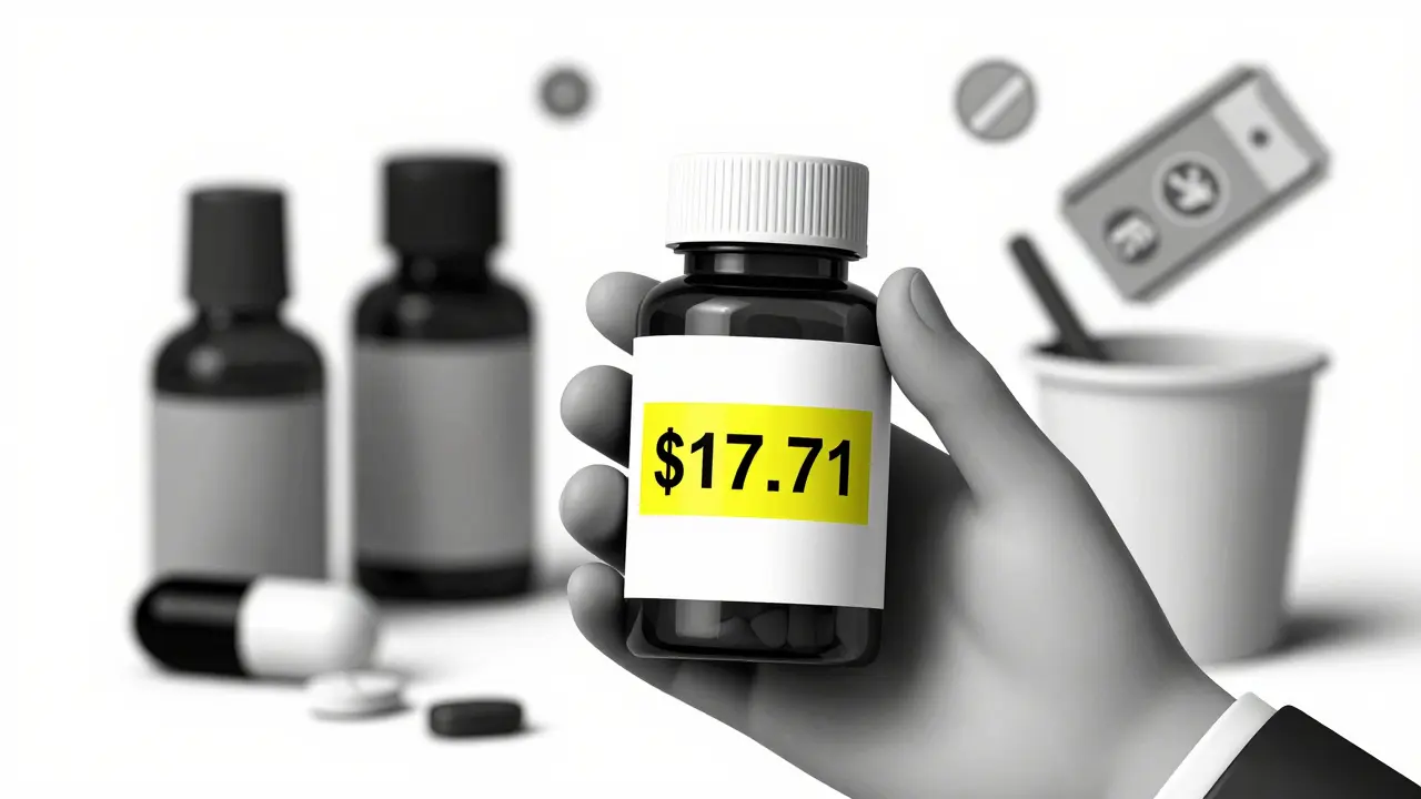 Black, white, and yellow duotone image highlighting affordable generic tramadol costs and dosage options.