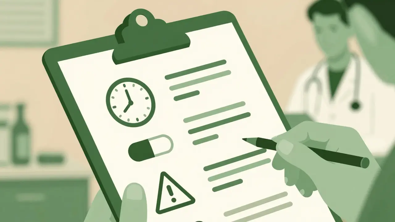 Duotone art showing a medical chart with symbols for proper allergy documentation.