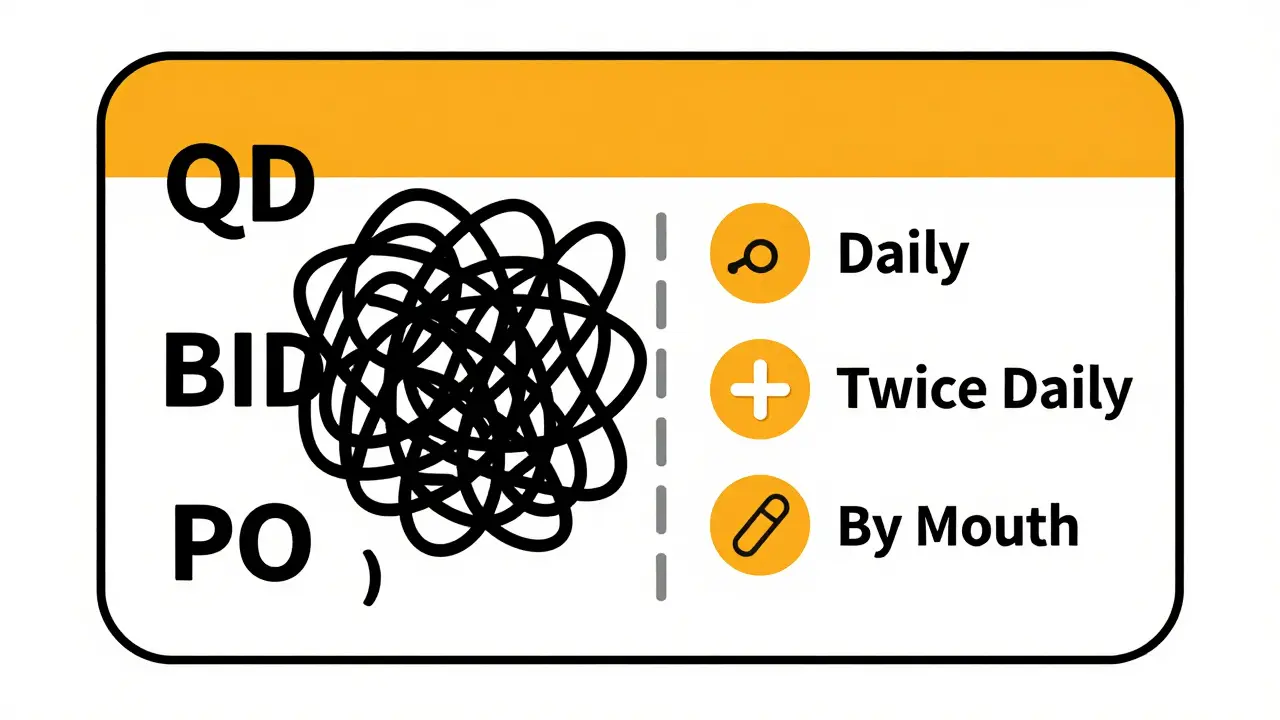Illustration showing confusing abbreviations turning into clear labels